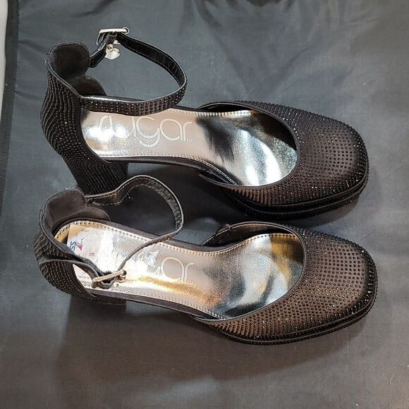 BRAND NEW SUGAR JEWEL PLATFORM BLOCK HEEL CLOSED TOE SANDAL - Picture 9 of 16